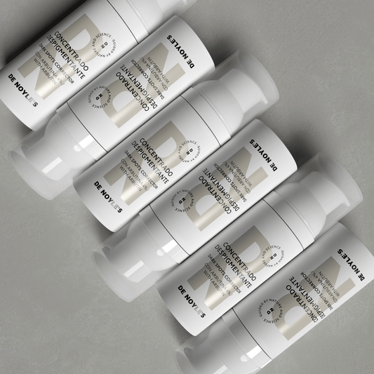 Botellas de Concentrado Despigmentante DE NOYLE’S con arbutina al 4%, fórmula despigmentante profesional.