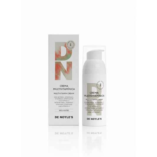 Crema Multivitamínica DE NOYLE’S con retinol, vitamina C, E, B5 y F – tratamiento facial revitalizante y nutritivo.