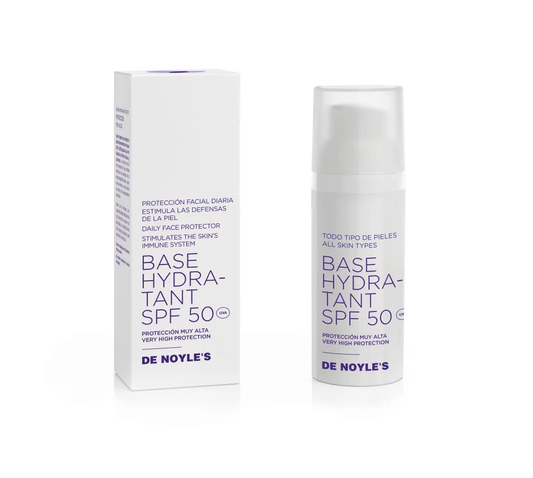 Base Hydratant SPF 50 de De Noyle’s 50ml, crema hidratante con protección solar UVA y UVB