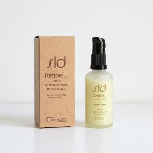 Gel anti-edad Retibel 0.2 con retinol encapsulado, ácido hialurónico y beta-glucanos de SLD – tratamiento facial regenerador.