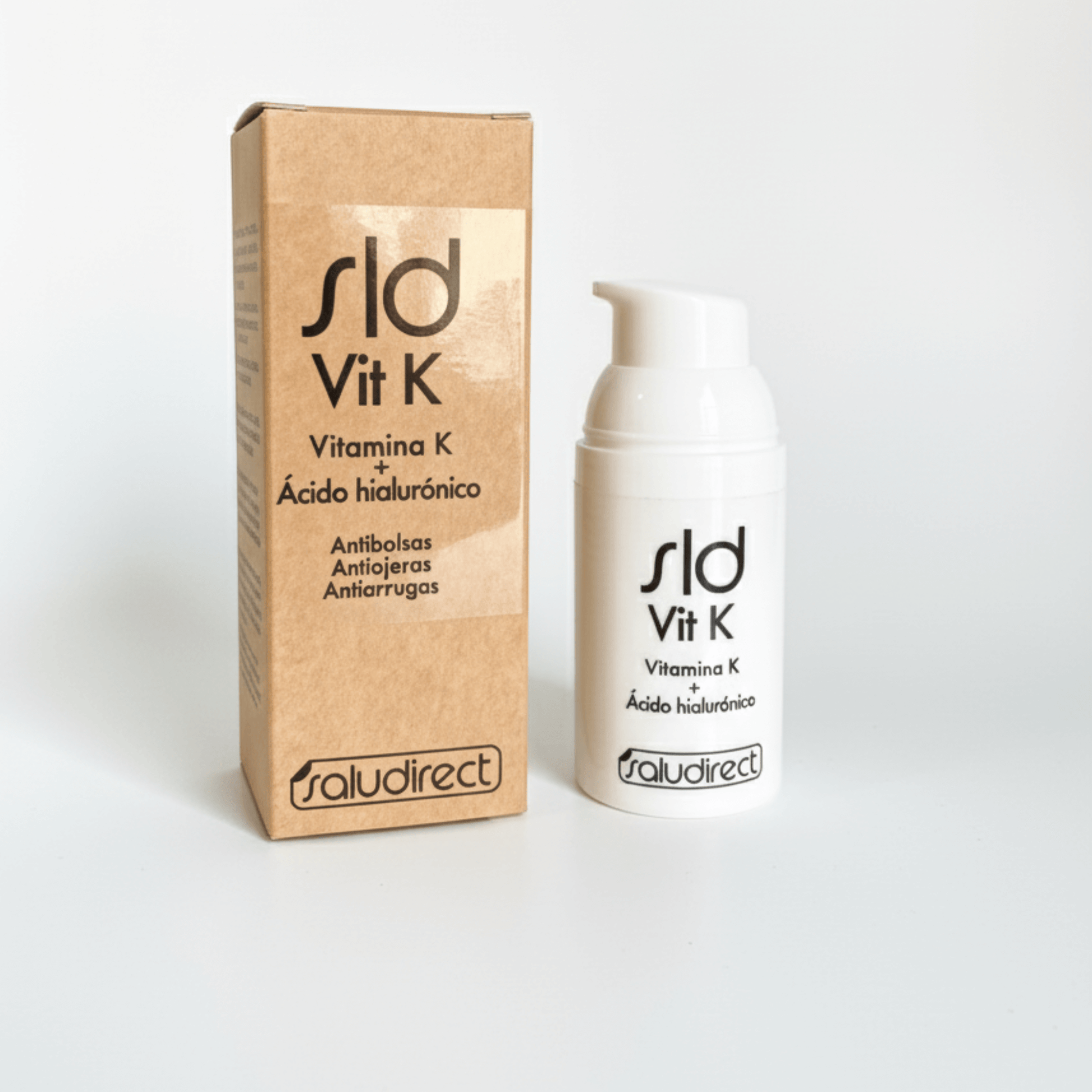 Contorno de ojos SLD Vit K con vitamina K y ácido hialurónico – tratamiento antibolsas, antiojeras y antiarrugas.